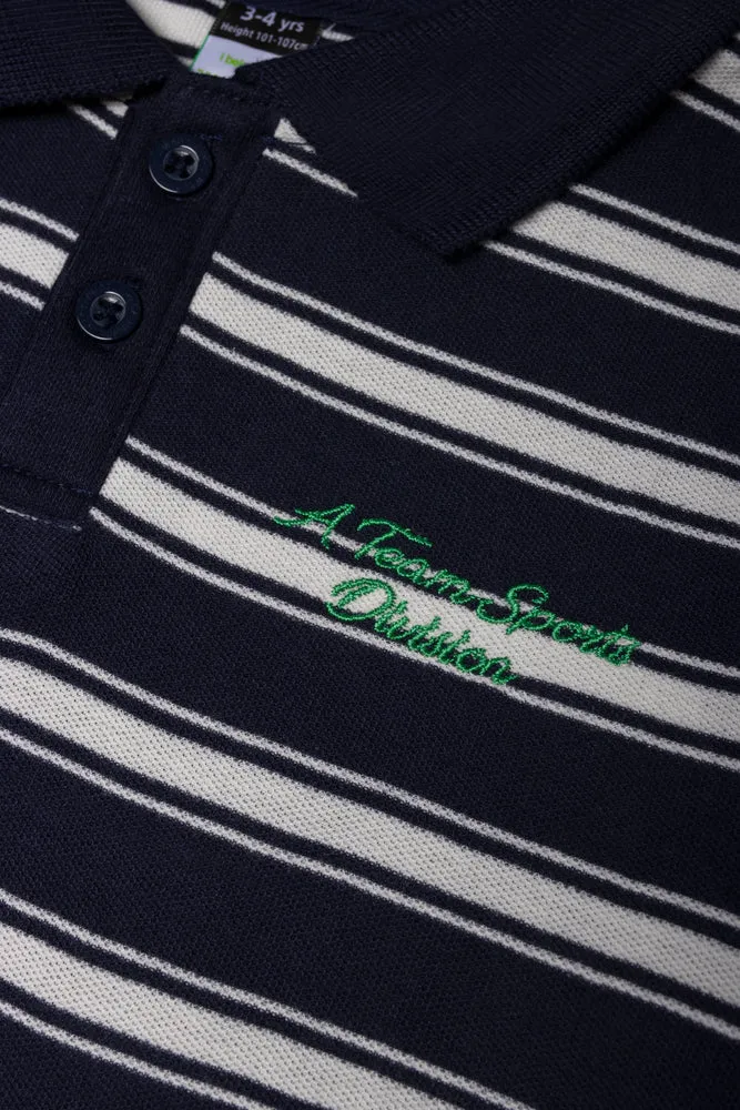 Stripe Sporty Golfer Navy And White