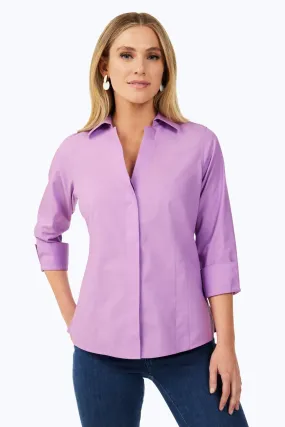 Taylor Pinpoint No Iron 3/4 Sleeve Shirt, Soft Violet