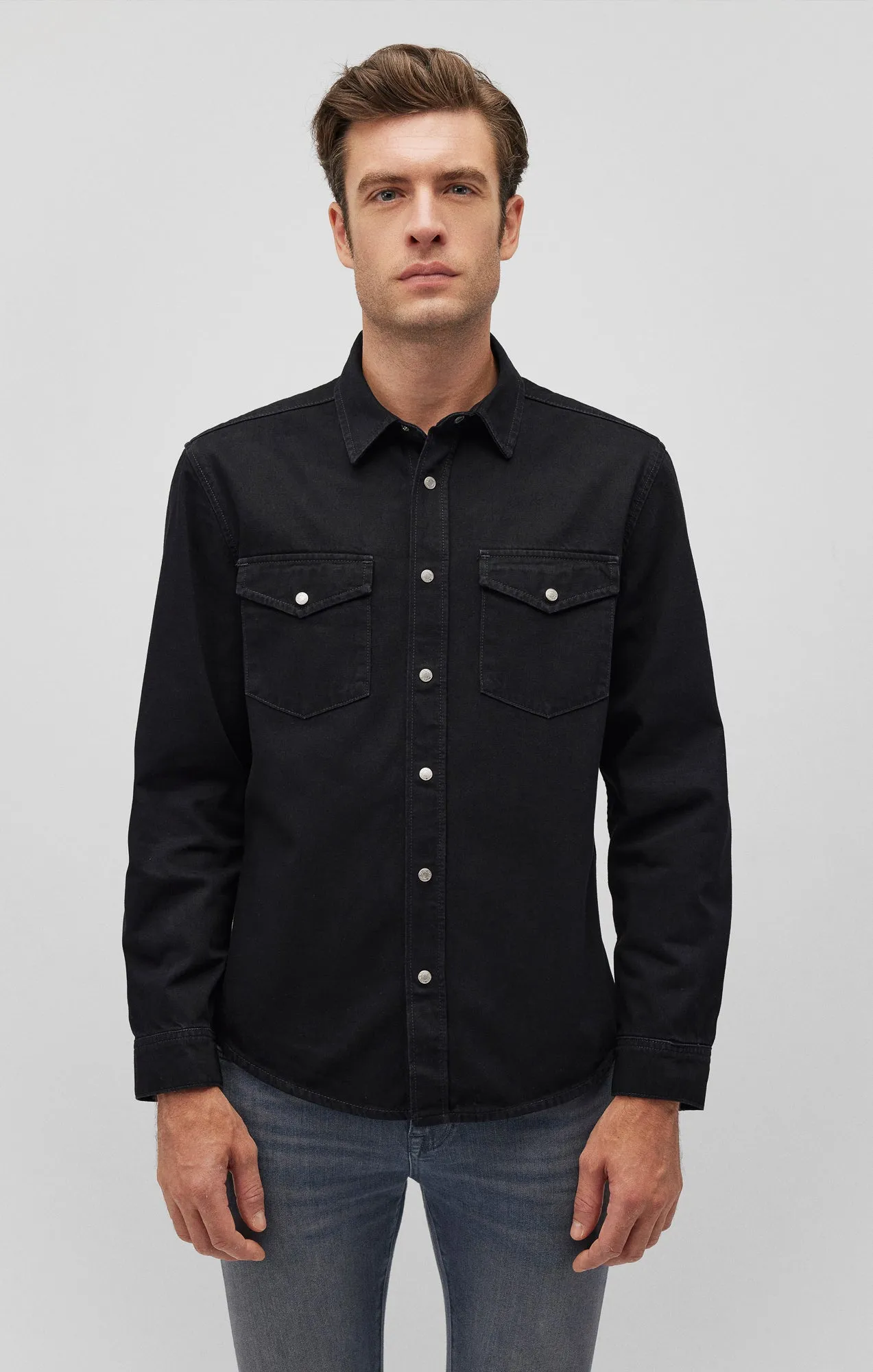 TED DENIM SHIRT IN BLACK