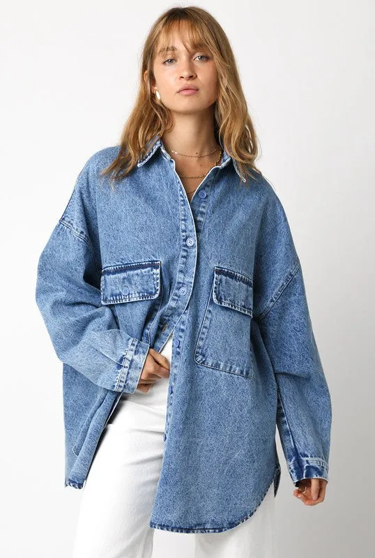 The Finding Balance Oversized Denim Shirt