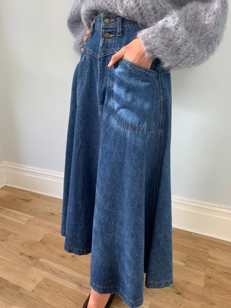 Together 1980s high waisted denim skirt