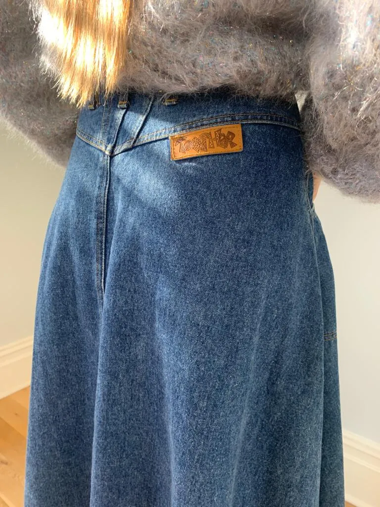 Together 1980s high waisted denim skirt