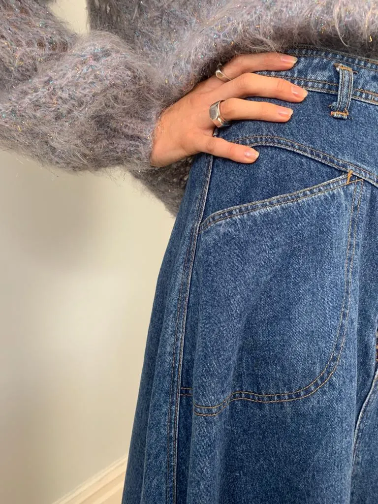 Together 1980s high waisted denim skirt