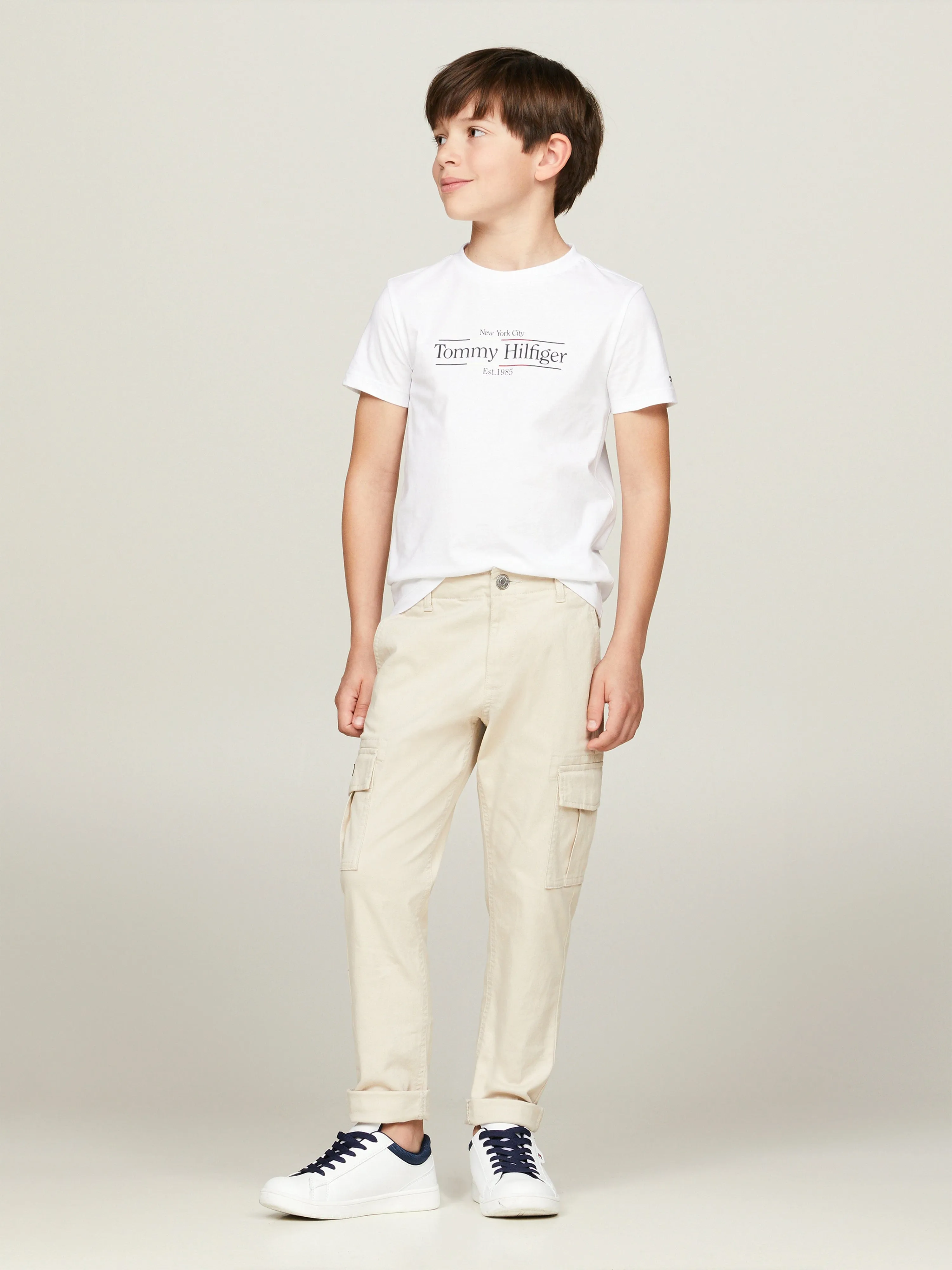 Tommy Hilfiger Boys Icon Print Regular T-Shirt in White