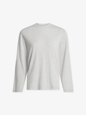 Varley Leah Long Sleeve Boyfriend Tee - Light Grey Melange