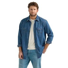 Wrangler® Mid Wash Denim Long Sleeve Shirt