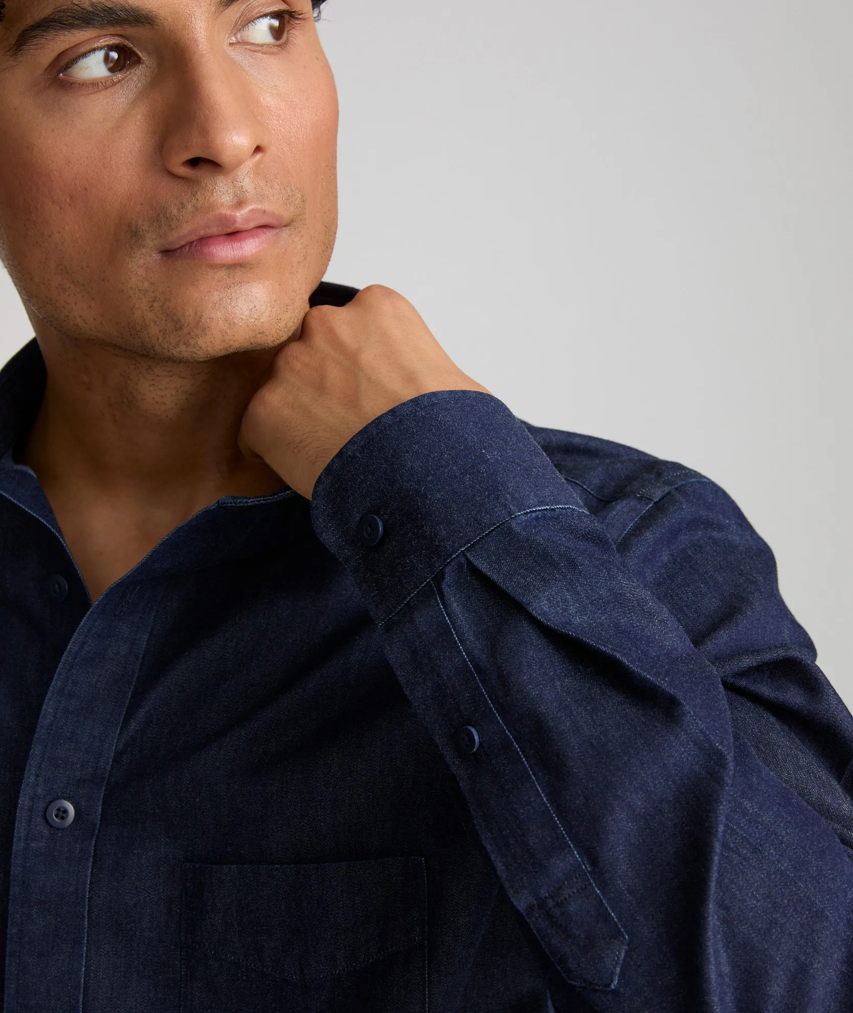 Wrinkle-Free Denim Cinzano Shirt